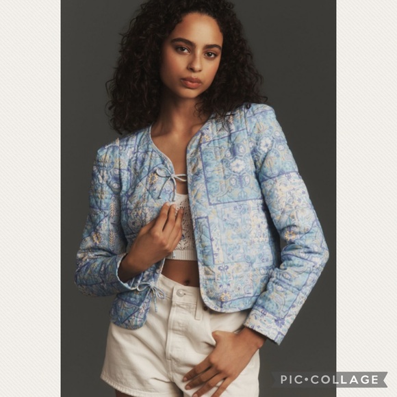 Anthropologie Jackets & Blazers - :Price Firm: NWT Anthropologie Dolan Bow-Front Linen Quilted Lady Jacket
